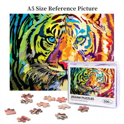 Amazing Nature - Stripes Of Color Tiger Wooden Jigsaw Puzzle 500 Pieces Educational Toy Painting Art Decor Decompression toys 500pcs