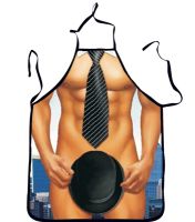 AC10.3 ผ้ากันเปื้อน กล้าม หน้าท้อง ซิกแพ็ก วาบหวิว กับ เนคไท Six Pack Abdominal muscles Dizzy Guy with necktie  Apron Costume Cosplay Outfit