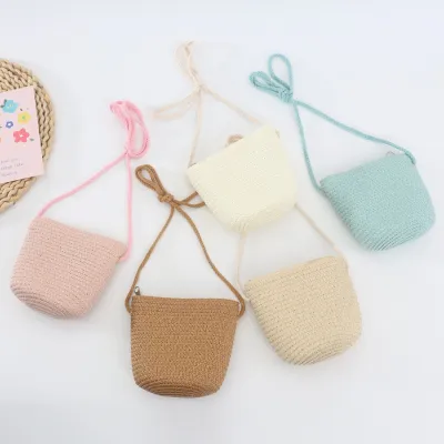 Accessories Package Lovely Straw Woven Bag Little Fresh Childrens Zero Wallet Children Straw Bag Shoulder Bag