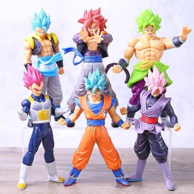 LIAND คอลเลกชันโมเดล6ชิ้น/เซ็ต Goku Jiren ฟิกเกอร์ PVC Brinquedo รูปกษัตริย์ Monyet Mainan ซูเปอร์ไซยาโมเดลตัวละครดราก้อนบอลหุ่นลูกชายโกคุ