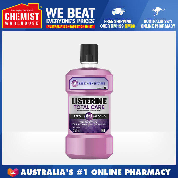 Listerine Mouthwash Total Care Zero 250ml Protect Healthy Gums [Chemist