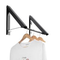 wholesale Wall Mounted Triangle Aluminum Wall Mounted Balcony Folding Clothes Dryer Rack Clothes Drying Rack