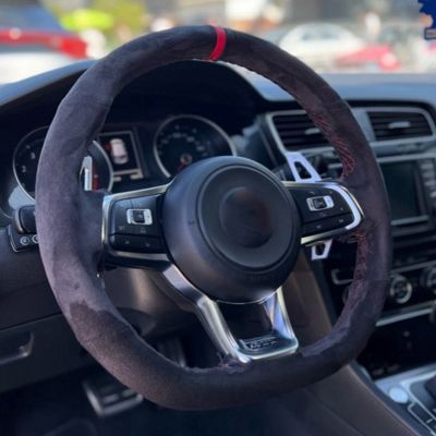 【2023】Anti-Slip Suede Car Steering Wheel Cover For Volkswagen VW Golf 7 GTI Golf R MK7 VW Polo GTI Scirocco 2015 2016 Car Accessories