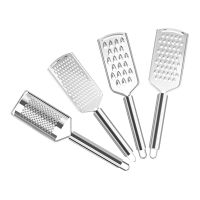 Cheese Grater Lemon Zester Stainless Steel Hand-Held Ginger Nutmeg Carrot Vegetable Food Graters for Kitchen 4 Pack