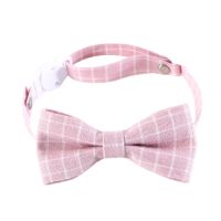 Pet Bow Collar Plaid Pattern Elegant Party Dress Up Small Dogs Neck Accessories Cat Collar For Wedding Party