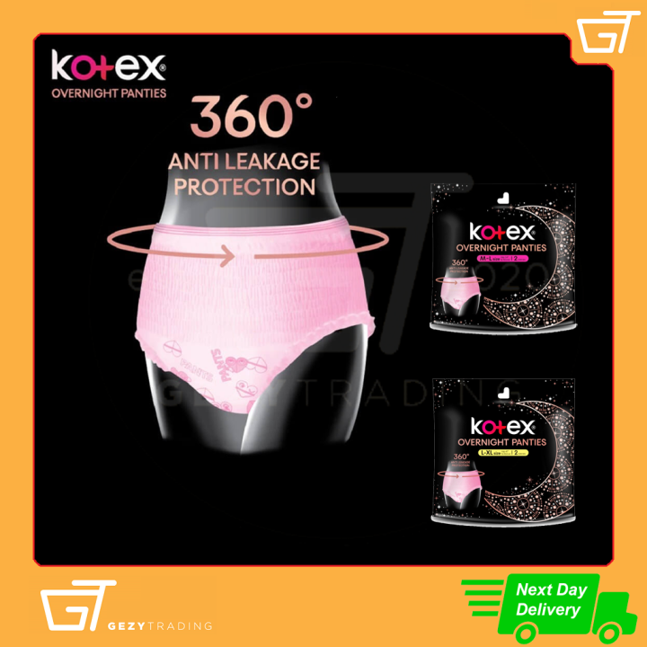 Kotex Overnight Panties SM ｜ ML ｜ LXL 2's Lazada