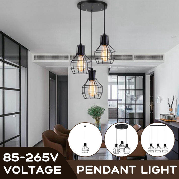 Industrial Metal Wire Ceiling Light Shade Modern Pendant LED Lighting