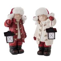 Christmas Ornaments Resin Statue Childrens Lantern Sculpture Figurines Christmas Decoration Miniatures Navidad New Year 2022