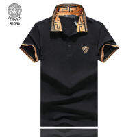 ♥(รูปจริง)♥VERSACE-Polo เสื้อผู้ชายคุณภาพสูงแฟชั่น Lapel เสื้อโปโลเสื้อยืด2021ฤดูร้อนใหม่100 ฝ้ายสบายๆสบายสบายหายใจสั้น9449