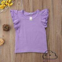 ☛JU-Newborn Baby Girls Boy Summer Cotton Flying Sleeves Tops Bodysuit Outfits