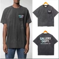 High Street GALLERY DEPT New Wash Gradient Letter Printing Loose fitting Mens Summer Worn Short Sleeve T-shirt