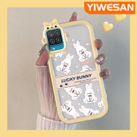 YIWESAN เคสปลอกสำหรับ Samsung Galaxy A12 4G A12 5G F23 M12 F12 5G M13 F13 5G ลายการ์ตูนกระต่ายโชคดีสีสันสดใสกล้องมอนสเตอร์ตัวเล็กนิ่มสำหรับเลนส์เคสใสกันกระแทกแบบใสเรียบง่ายป้องกัน