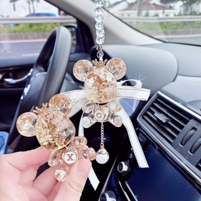 【jw】✈☼  Carro dos desenhos animados pingente criativo bonito urso espelho retrovisor ornamento presente deusa estilo anime acessórios interiores do carro