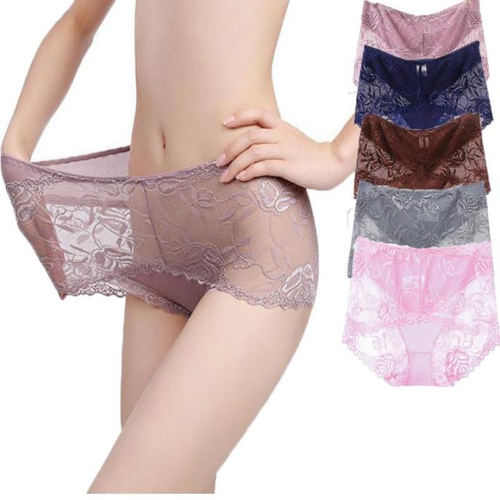 Yingbao 5pcs Plus Size Women Underwear Seamless Soft Panty Lace Underwear  Panties for Woman