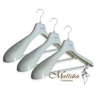 Wide Shoulder Plastic Hangers 3 Pack White color, with Pants Bar, Plastic Suit Hanger Coat Hanger for Closet,360° Swivel