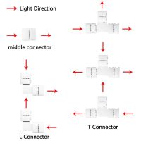 5PCS 2 Pin 3 Pin 4 Pin 5 Pin LED Strip Connector 8MM  10MM  12MM T L Shape Free Welding For RGB SMD 5050 2835 LED Strip Light Watering Systems Garden