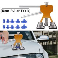 {7ho car tools} LEEPEE เครื่องมือซ่อมรถบุ๋มพร้อมแถบดึงกาว Paintless Dent Puller Set Auto Care Hail Removal Kits Universal