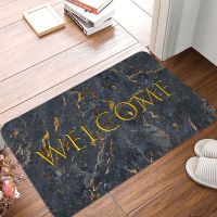 Welcome Mat Marble Ink Texture Non-slip and Washable Carpet Living Room Bedroom Hallway Indoor Floor Rug Home Decoration