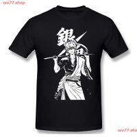wu77 shop New เสื้อยืดผ้าฝ้ายคอกลมแขนสั้นพิมพ์ลาย Sakata Gintoki Manga Gintama สําหรับผู้ชาย sale
