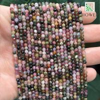 Natural Smooth Faceted Multicolor Tourmaline Stone 15 39; 39; Strand for Jewelry Making Loose Spacer Beads DIY Bracelet Earrings 2/3mm