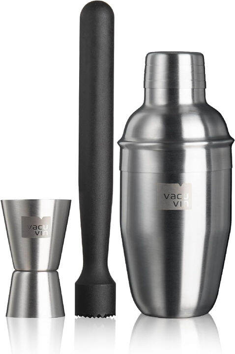 vacu-vin-cocktail-set-stainless-steel-complete-3-piece-bartending-kit-for-mixologists-and-home-bar-enthusiasts-dishwasher-safe-cocktail-shaker-set-for-aspiring-mixologists