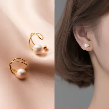 Gold Silver Color Leaves Clip Earrings for Women Creative Simple C  Butterfly Ear Cuff Non-Piercing