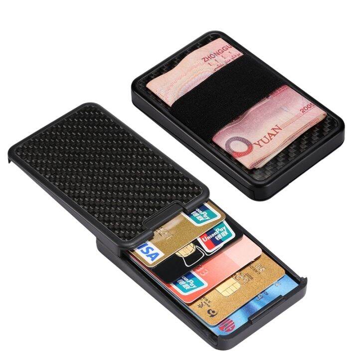 layor-wallet-2020บางต่อต้านผู้ถือบัตรด้านข้าง-rfid-ปิดกั้นคาร์บอนไฟเบอร์สไลด์กระเป๋าสตางค์สำหรับผู้ชายผู้หญิงชายหญิงบัตรกรณีเงินกระเป๋า