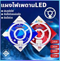 แผงไฟเพดานled รับประกันนาน 3 ปี 24w/36w/48w/72w/48w3แสง แผงไฟแม่เหล็ก แผงไฟLED โคมเพดานled แผ่นชิป (มอก)