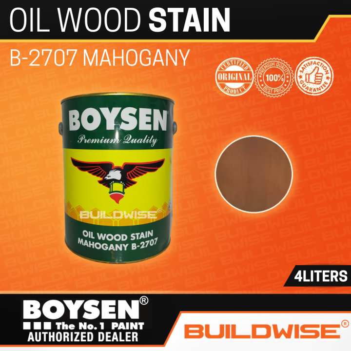 Boysen Oil Wood Stain 4 Liters B2707 Mahogany「BUILDWISE®」*NEW ARRIVAL