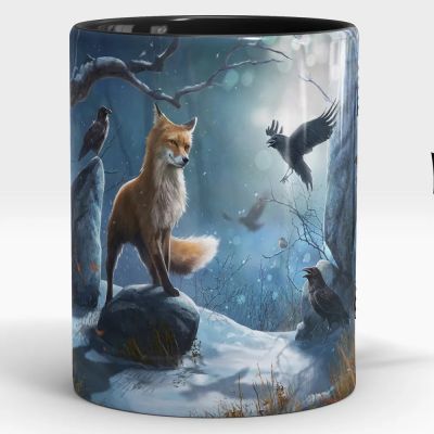 The jungle fox bird mugs 11oz Animal Ceramic Coffee Mug Animal Lover friends Birthday Gift Home ceramic Tea Cup