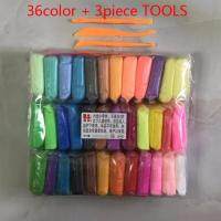 【CW】 36pcs safe Polymer Clay With 3 Tools Colorful Plasticine  Super Soft Handgum Educational