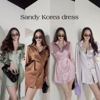 เดรสเชิ้ตแขนยาว✨Sandy korea dress✨ดีเทลไขว้อกสุดเก๋ ผ้าเกรดพรีเมี่ยม ป้ายCottoncandy