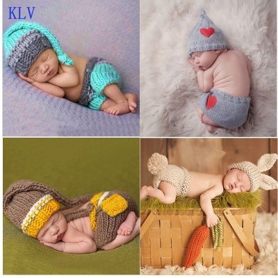 ☼● jiozpdn055186 42 tipos de bebê recém-nascido meninos meninas bonito crochê tricô traje prop roupas fotografia foto acessórios