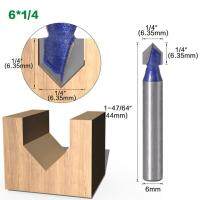 1Pc 6Mm ก้านเครื่องตัดมิลลิ่ง90 Degree V บิทกรู๊ฟ1/4 "5/16" 3/8 "1/2" เครื่องแกะสลักตะใบเล็บเครื่องตัดมิลลิ่งที่ตัดงานไม้