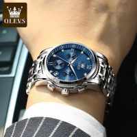 ZZOOI OLEVS Watches for Men Top Brand Luxury Chronograph Luminous Quartz Watch Fashion Business Waterproof Stainless Steel Wrist Watch