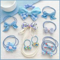 ☫☎ 10Pcs Childrens Leather Bands Baby Hair Rope Girls Fabric Flower Bow Hair Ornaments Cute Ponytail Headdress