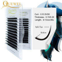 Quewel Flat Lashes Extension For Professionals Ellipse Flat Lash Split Tip profession Soft Silk Quewel Flat Eyelash CD Curl