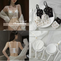 CO - CC 2690 ชุดชั้นในเซ็กซี่ มีโครง ครอปสั้น ลายดอกไม้ bra