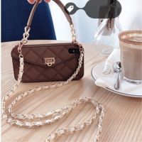 Crossbody Wallet Handbag phone case For iPhone 13 12 11 Pro max Xs MAX XR 8 7 6 Plus Card Slot Purse cover with Long strap Chain