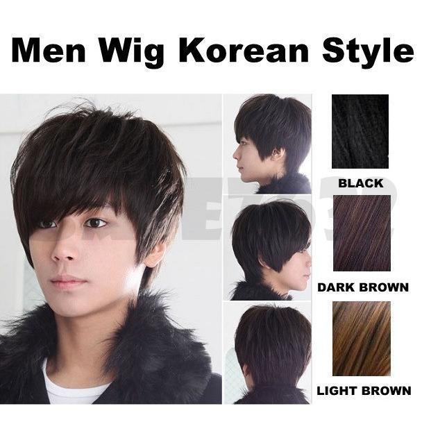 Dark Brown ] Korean Style Men Man Short Full Wigs Wig Cosplay Party Hair 3  colors  | Lazada