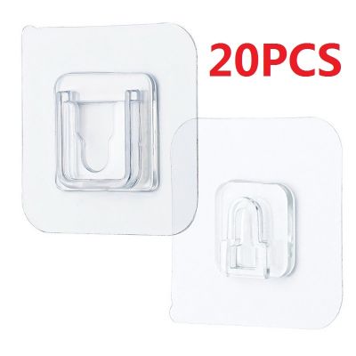 Multi-Purpose Hooks 5/10 Pairs Double-sided Adhesive Wall Hooks Waterproof Clothes Hats Towel Hooks Kitchen Bath Door Hooks Power Points  Switches Sav