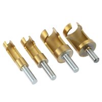 4Pcs/set Titanium Coated Shank Barrel Cork Drill Bit Plug Cutter Bored Hole Tenon Drills Hole Saw Arbors Woodwork Tools