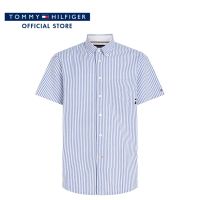 Tommy Hilfiger เสื้อเชิ้ตแขนสั้นผู้ชาย รุ่น MW0MW30107 0A4 - สีฟ้า