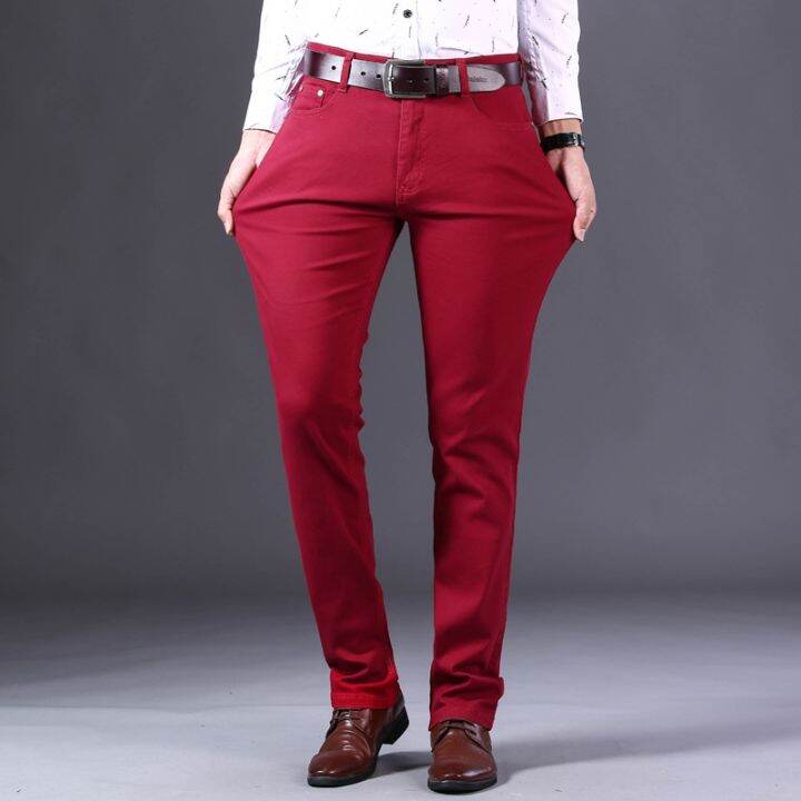 cc-2022-new-wine-jeans-men-fashion-classic-business-straight-soft-trousers-male-advanced-pants