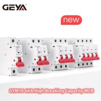 GEYA GYM10 2P 6KA AC MCB ราง Din 220V 400V 6A-63A เบรกเกอร์ขนาดเล็กได้รับการรับรองจาก CE CB