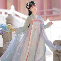 Hanfu กระโปรงยาวถึงหน้าอกสไตล์ดั้งเดิมกระโปรงแบบชิ้นเดียวสำหรับนักเรียนสไตล์จีน