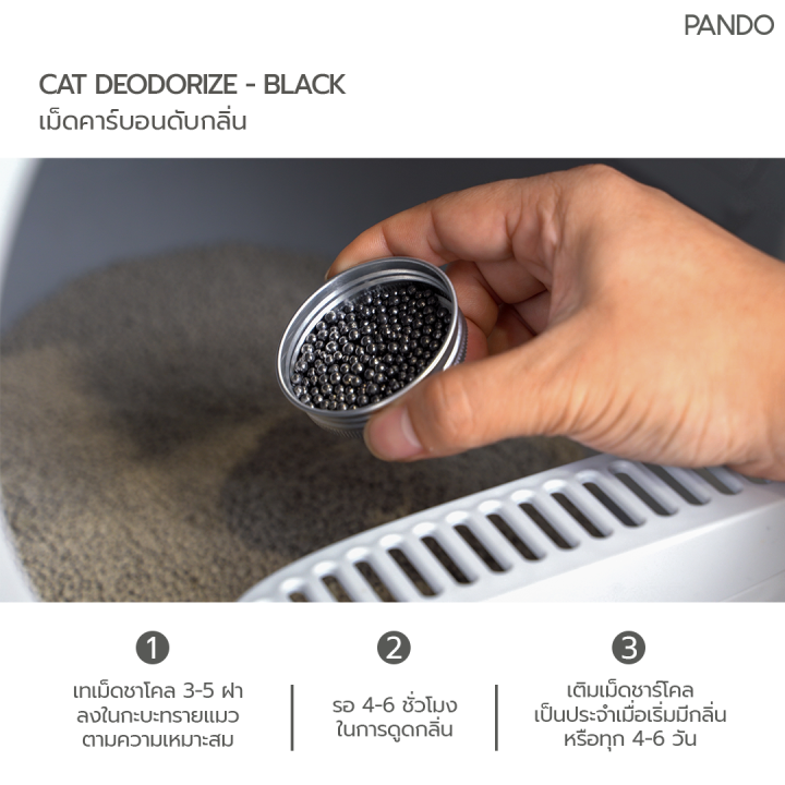 pando-cat-deodorize-แพนโด้-เม็ดชาร์โคลดับกลิ่น