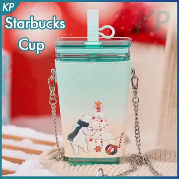 Starbucks 2021 China Mint Goddess Logo 16oz Glass Straw Tumbler