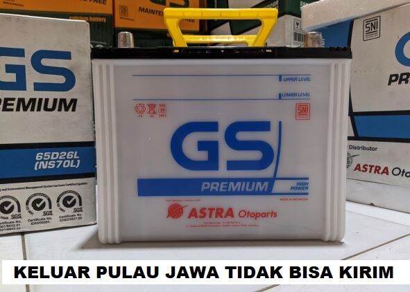 AKI MOBIL BASAH AKI PREMIUM AKI ORIGINAL GS ASTRA TYPE NS70L 12 V0LTS