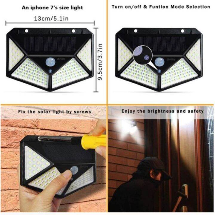 wowowow-solar-motion-sensor-light-100-led-3-โหมด-ไฟออก4ทาง-ไฟติดผนังโซล่าเซลล์พลังงานแสงอาทิตย์-เซ็นเซอร์-ราคาสุดคุ้ม-พลังงาน-จาก-แสงอาทิตย์-พลังงาน-ดวง-อาทิตย์-พลังงาน-อาทิตย์-พลังงาน-โซลา-ร์-เซลล์